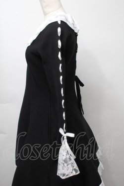 画像3: mellfy memory / Precious memories flare ニットワンピース  黒ｘ白 S-25-09-23-038-LO-OP-AS-ZS