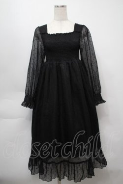 画像1: evelyn / シフォンワンピース  黒 S-25-09-23-039-LO-OP-AS-ZS