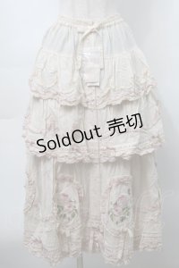 PINK HOUSE / Berry Rose刺繍入りパッチワークスカート  ピンク S-25-09-23-042-LO-SK-AS-ZS