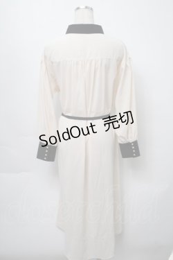 画像2: axes femme / フィッシュテールシャツワンピース  オフｘ黒 S-25-09-23-059-AX-OP-AS-ZS