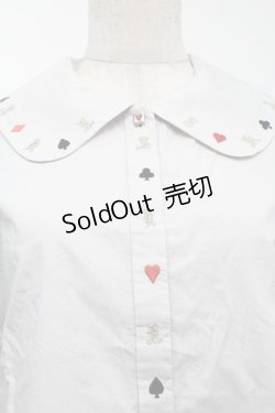 画像3: Jane Marple / トランプマーク刺繍ブラウス  グレー S-25-09-23-008-JM-BL-AS-ZS
