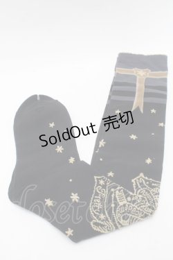 画像1: Angelic Pretty / Astro Academyオーバーニー  黒 S-25-09-23-1001-AP-ZA-HR-ZS