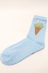 PINK HOUSE / アイスクリーム柄ソックス  アイスブルー S-25-09-23-1033-LO-ZA-HR-ZS