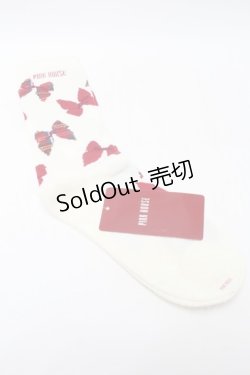 画像2: PINK HOUSE / リボン柄ソックス  アイボリー S-25-09-23-1035-LO-ZA-HR-ZS