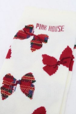 画像3: PINK HOUSE / リボン柄ソックス  アイボリー S-25-09-23-1035-LO-ZA-HR-ZS