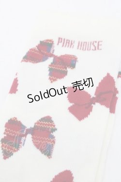 画像3: PINK HOUSE / リボン柄ソックス  アイボリー S-25-09-23-1035-LO-ZA-HR-ZS