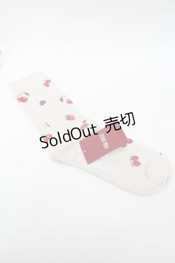 画像2: PINK HOUSE / フルール柄ソックス  白 S-25-09-23-1004-LO-ZA-HR-ZS