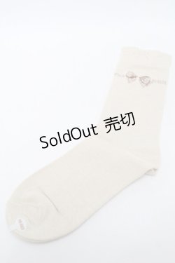 画像1: PINK HOUSE / ドットリボン柄ソックス  ベージュ S-25-09-23-1037-LO-ZA-HR-ZS