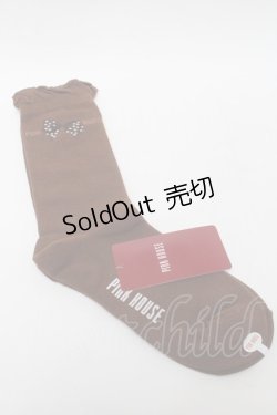 画像2: PINK HOUSE / ドットリボン柄ソックス  ブラウン S-25-09-23-1038-LO-ZA-HR-ZS