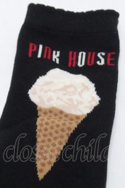 画像3: PINK HOUSE / アイスクリーム柄ソックス  黒 S-25-09-23-1040-LO-ZA-HR-ZS
