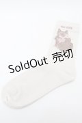PINK HOUSE / 猫モチーフソックス  オフ S-25-09-23-1042-LO-ZA-HR-ZS