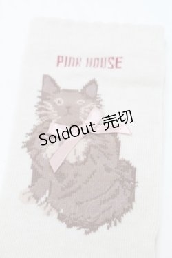 画像3: PINK HOUSE / 猫モチーフソックス  オフ S-25-09-23-1042-LO-ZA-HR-ZS