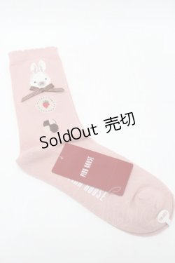 画像2: PINK HOUSE / クッキーラビッツモチーフソックス  ピンク S-25-09-23-1043-LO-ZA-HR-ZS