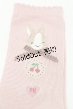 画像3: PINK HOUSE / クッキーラビッツモチーフソックス  ピンク S-25-09-23-1043-LO-ZA-HR-ZS