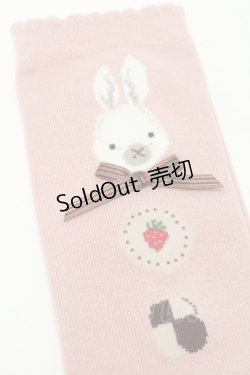 画像4: PINK HOUSE / クッキーラビッツモチーフソックス  ピンク S-25-09-23-1043-LO-ZA-HR-ZS