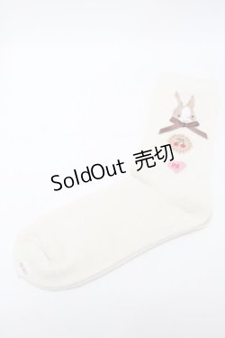 画像1: PINK HOUSE / クッキーラビッツモチーフソックス  アイボリー S-25-09-23-1044-LO-ZA-HR-ZS