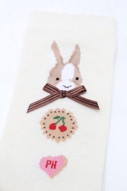 画像3: PINK HOUSE / クッキーラビッツモチーフソックス  アイボリー S-25-09-23-1044-LO-ZA-HR-ZS