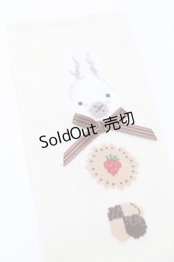 画像4: PINK HOUSE / クッキーラビッツモチーフソックス  アイボリー S-25-09-23-1044-LO-ZA-HR-ZS