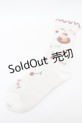 PINK HOUSE / ピンクハウスパーラー柄ソックス  アイボリー S-25-09-23-1046-LO-ZA-HR-ZS