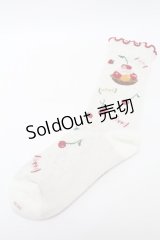 PINK HOUSE / ピンクハウスパーラー柄ソックス  アイボリー S-25-09-23-1046-LO-ZA-HR-ZS