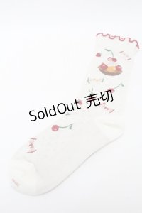 PINK HOUSE / ピンクハウスパーラー柄ソックス  アイボリー S-25-09-23-1046-LO-ZA-HR-ZS