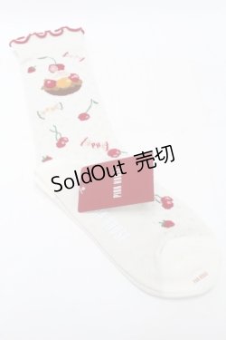 画像2: PINK HOUSE / ピンクハウスパーラー柄ソックス  アイボリー S-25-09-23-1046-LO-ZA-HR-ZS