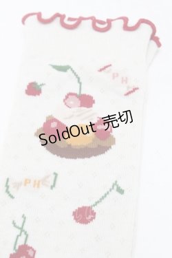 画像3: PINK HOUSE / ピンクハウスパーラー柄ソックス  アイボリー S-25-09-23-1046-LO-ZA-HR-ZS