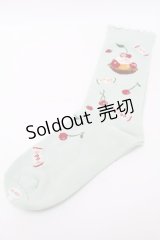 PINK HOUSE / ピンクハウスパーラー柄ソックス  ミント S-25-09-23-1047-LO-ZA-HR-ZS