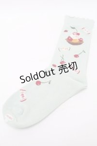 PINK HOUSE / ピンクハウスパーラー柄ソックス  ミント S-25-09-23-1047-LO-ZA-HR-ZS