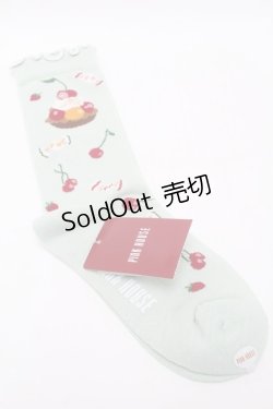 画像2: PINK HOUSE / ピンクハウスパーラー柄ソックス  ミント S-25-09-23-1047-LO-ZA-HR-ZS