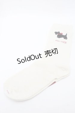 画像1: PINK HOUSE / スコッチテリアモチーフソックス  オフ S-25-09-23-1048-LO-ZA-HR-ZS