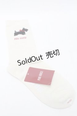 画像2: PINK HOUSE / スコッチテリアモチーフソックス  オフ S-25-09-23-1048-LO-ZA-HR-ZS