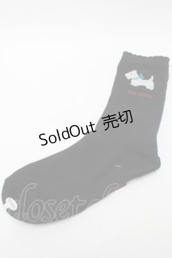 画像1: PINK HOUSE / スコッチテリアモチーフソックス  黒 S-25-09-23-1049-LO-ZA-HR-ZS