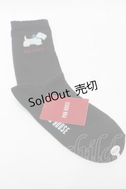 画像2: PINK HOUSE / スコッチテリアモチーフソックス  黒 S-25-09-23-1049-LO-ZA-HR-ZS