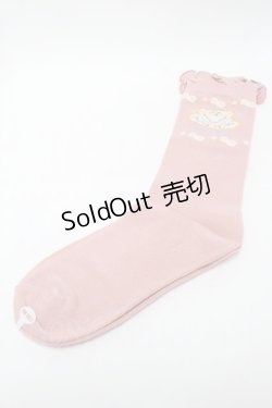 画像1: PINK HOUSE / ティーカップモチーフソックス  ピンク S-25-09-23-1050-LO-ZA-HR-ZS