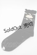 PINK HOUSE / ティーカップモチーフソックス  黒 S-25-09-23-1052-LO-ZA-HR-ZS