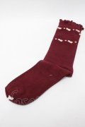 PINK HOUSE / ティーカップモチーフソックス  ワイン S-25-09-23-1053-LO-ZA-HR-ZS