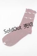PINK HOUSE / ティーカップモチーフソックス  ワイン S-25-09-23-1053-LO-ZA-HR-ZS