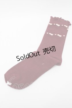 画像1: PINK HOUSE / ティーカップモチーフソックス  ワイン S-25-09-23-1053-LO-ZA-HR-ZS