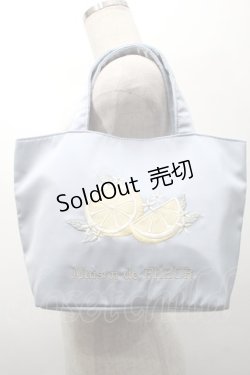 画像1: 【SALE】Maison de FLEUR / レモン刺繍トートバッグ  サックス S-25-09-23-1057-LO-BG-AS-ZT501