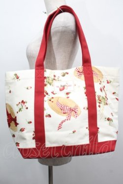 画像1: PINK HOUSE / Straw-berry Hatプリントバッグ  アイボリー S-25-09-23-1060-LO-BG-HR-ZS