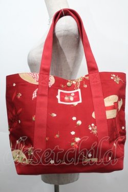 画像1: PINK HOUSE / Straw-berry Hatプリントバッグ  赤 S-25-09-23-1061-LO-BG-HR-ZS