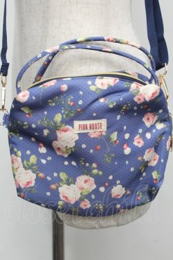 画像2: PINK HOUSE / Berry Roseプリントの3WAYミニバッグ  ブルー S-25-09-23-1065-LO-BG-HR-ZS