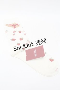 画像2: PINK HOUSE / Straw-berry Hat 柄ソックス  アイボリー S-25-09-23-1008-LO-ZA-HR-ZS