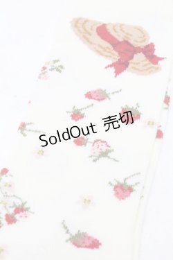 画像3: PINK HOUSE / Straw-berry Hat 柄ソックス  アイボリー S-25-09-23-1008-LO-ZA-HR-ZS