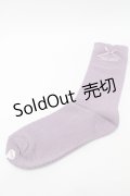 PINK HOUSE / ロゴ&リボン付きソックス  ラベンダー S-25-09-23-1013-LO-ZA-HR-ZS