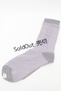 画像1: PINK HOUSE / ロゴ入りソックス  パープル S-25-09-23-1014-LO-ZA-HR-ZS
