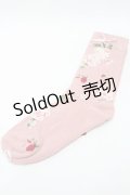 PINK HOUSE / Berry Rose柄ソックス  ピンク S-25-09-23-1025-LO-ZA-HR-ZS