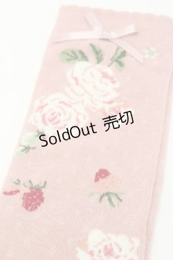 画像3: PINK HOUSE / Berry Rose柄ソックス  ピンク S-25-09-23-1025-LO-ZA-HR-ZS