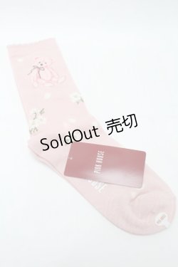 画像2: PINK HOUSE / 桜Teddyソックス  ピンク S-25-09-23-1027-LO-ZA-HR-ZS